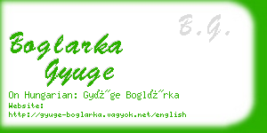 boglarka gyuge business card